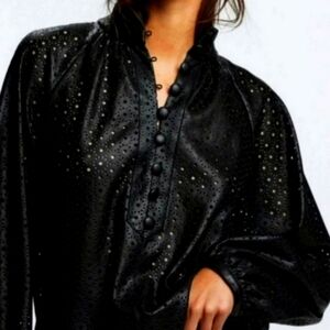 ZARA LASER cut Vegan Leather TOP size LARGE